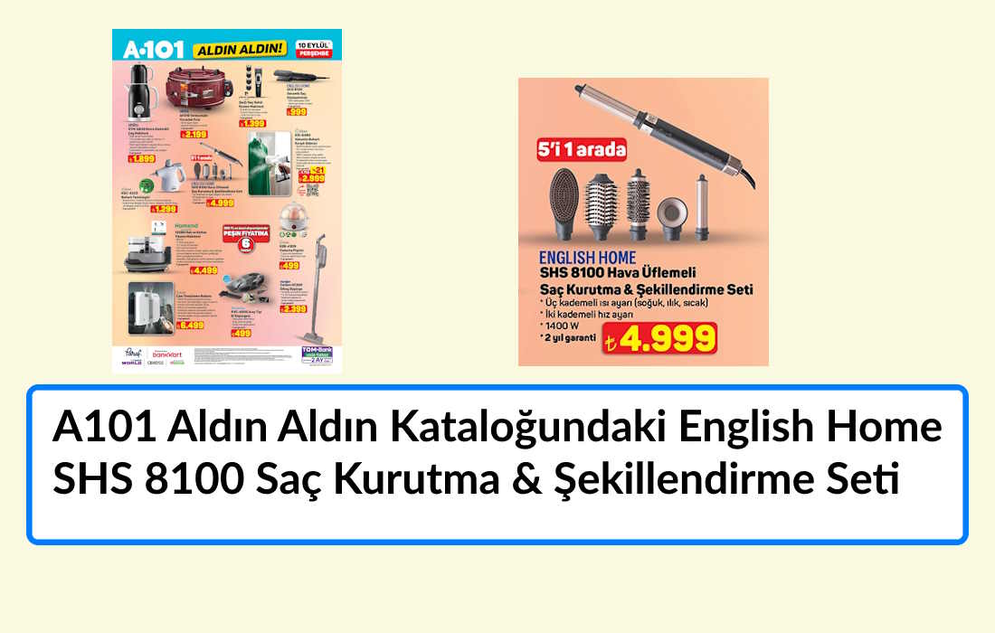 A101 Aldın Aldın English Home Saç Kurutma Şekillendirme Seti ne vaat ediyor?