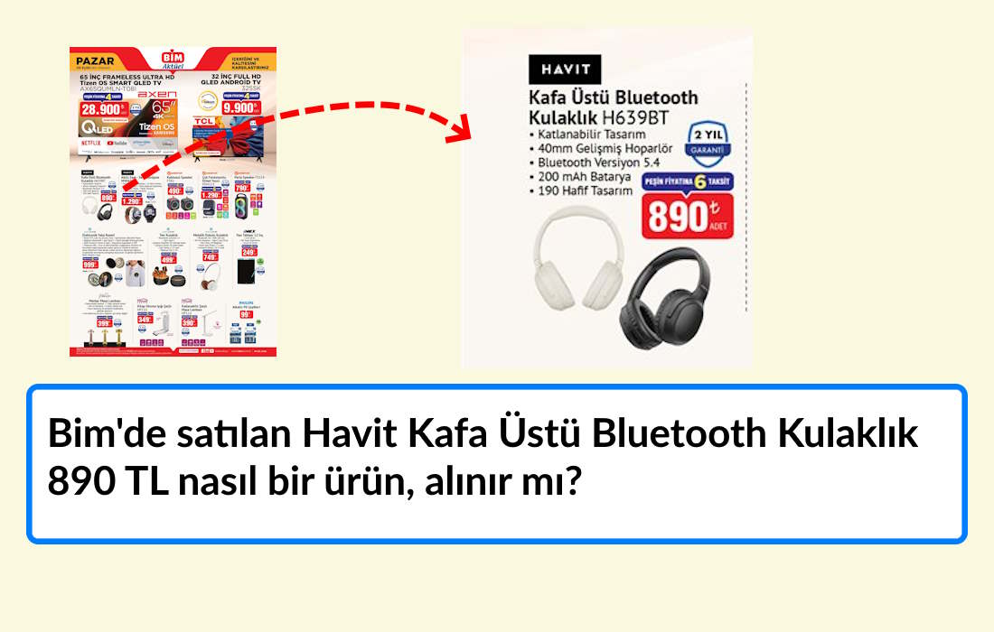 Bim'de satılan Havit Kafa Üstü Bluetooth Kulaklık Alınır Mı?